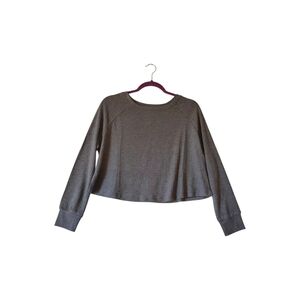 Honeydew‎ Waffle Print Heather Gray Sweatshirt Top Women Size Small NWT